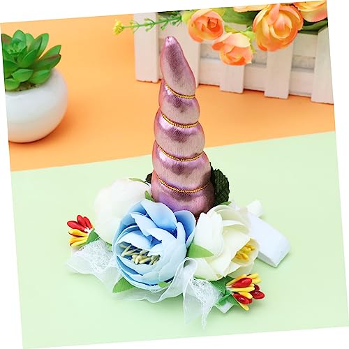 Sombrero Disfraz Unicornio para Perros y Gatos Rosa miniatura 2