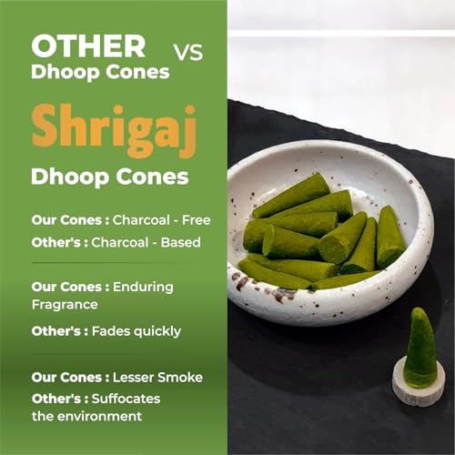 Image of Natural Mogra Fragrance Dry Dhoop Cones - 51 Cones for Daily puja, Meditation & Rituals (Mogra)