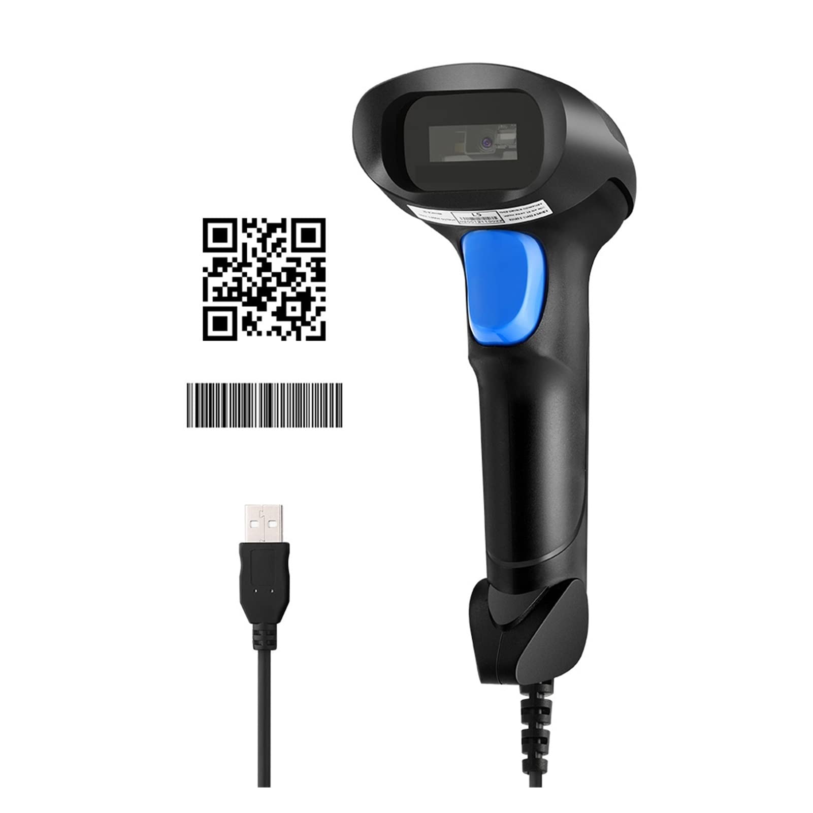 LNHHG Wired 1D QR 2D Barcode Scanner Handheld USB Wired Bar Codes Reader CCD PDF417 Data Matrix Bar Code Image Automatic Scanner