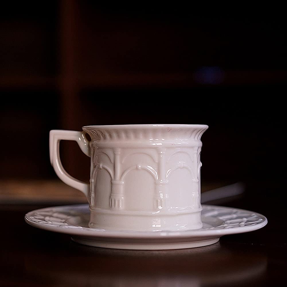 Set di tazze da caffè in porcellana, tazza da tè in porcellana, tazza da tè pomeridiano, americano riutilizzabile e piattino, tazze da cappuccino dipinte a mano, tazze da tè, succhi, bevande miste, bi