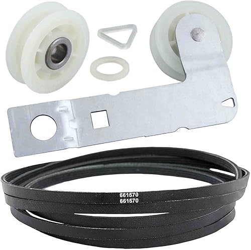 Seentech Kit de polea tensora de secadora 279640 y W10837240 y 661570 y correa de tambor para secadora - Compatible con secadores Kenmore Whirlpool