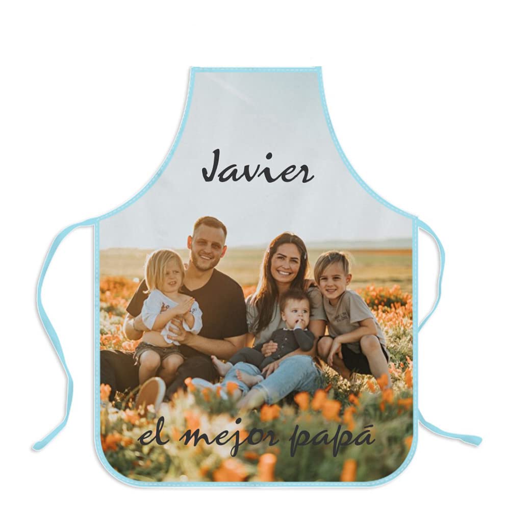 Wanapix | Delantales Personalizados con Fotos y Textos | Delantal de Cocina Customizado | Ribete en Colores Variados |