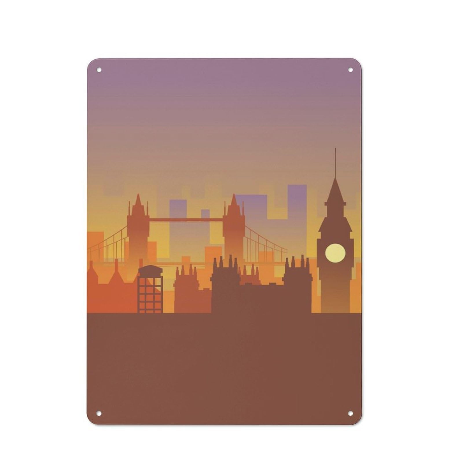 Metal Sign 40x30cm with London for Pub Or Café, Vintage Decor, for Metal Sign Collectors, for Garage And Workshop Walls