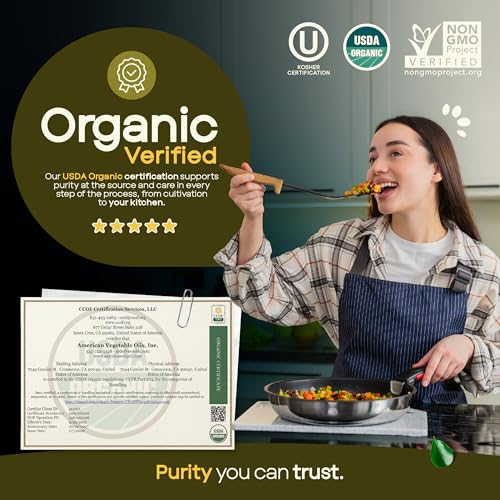 Image of AVO Organic Olive Oil Extra Virgin Cold Pressed, 64 Fl-oz (Half Gallon) NO preservatives added, High Smoke Point 410F Oil Cooking