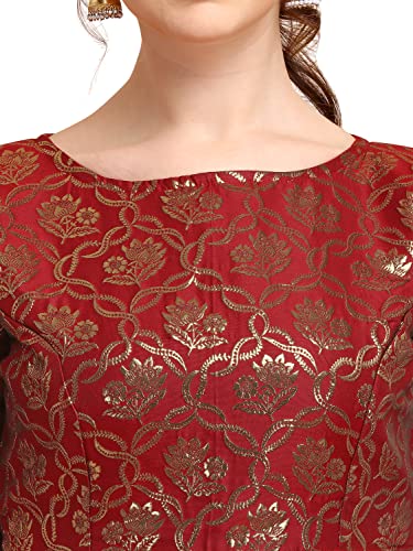 Image of OOMPH! Women's Art Silk Floral Half Sleeve Fitted Blouse