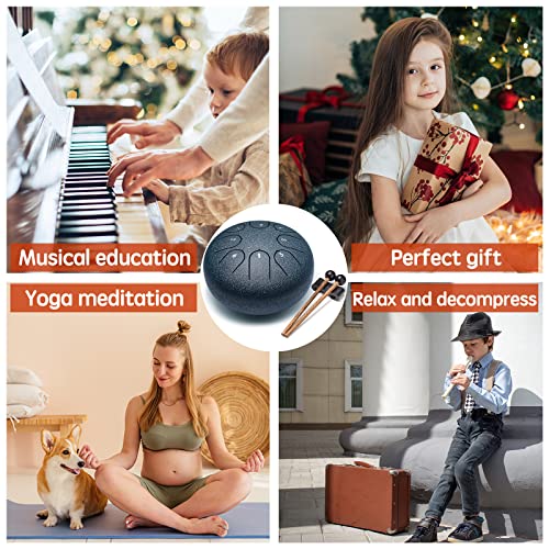 Lronbird-Steel-Tongue-Drum-6-Inch-8-Notes-C-Key-Handpan-Drums-Small-Concert-Percussion-Instrument-with-Music-Book-Mallets-Bag-for-Kids-Adults-Meditation-Yoga-Zen-Sound-Healing-Unique-Gifts-Navy
