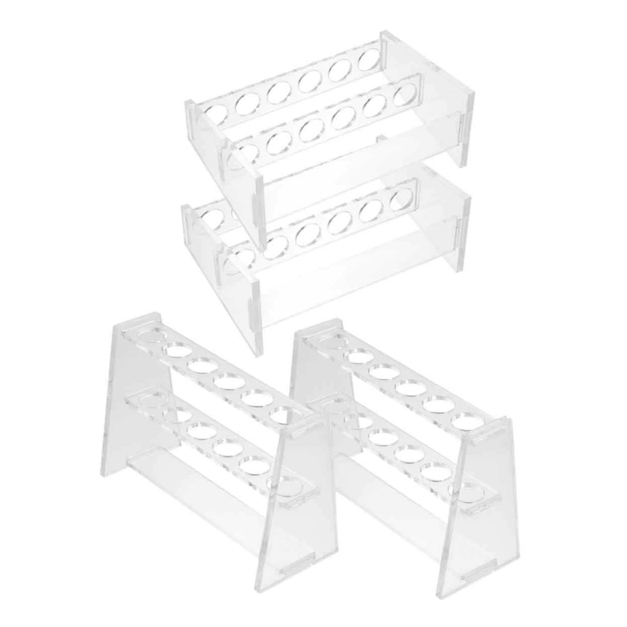 ABOOFAN 8 Pezzi Supporto per Provette Trasparente con Porta Provette per Laboratorio Facile da Pulire e Stabile per Esperimenti Chimica e Biologia