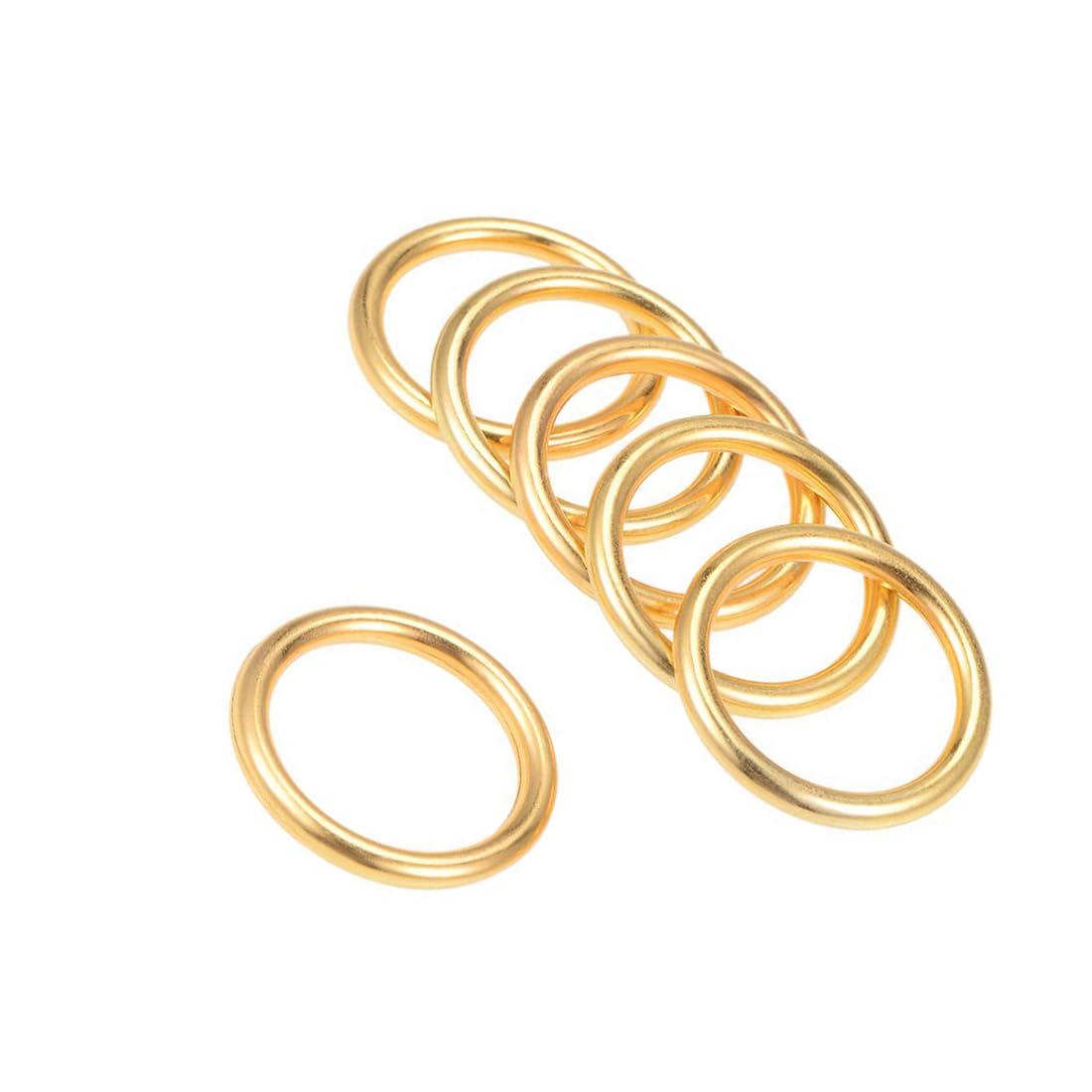 Unifizz 4"(100mm) OD Metal O Rings 2.8mm Thick Non-Welded Multi-Purpose Buckles for Bag Straps Belts Macrame Pet Leashes DIY Crafts Gold 6pcs