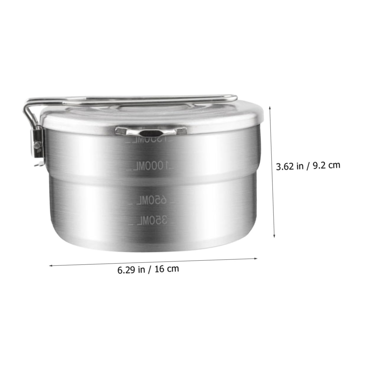 Portapranzo Bento Rotondo 1 Pz in Acciaio Inox Argento | Design Sigillato, Portatile e Compatto, Leggero per Picnic e Asporto, Stile Semplice per Adulti e Ragazzo Ragazza