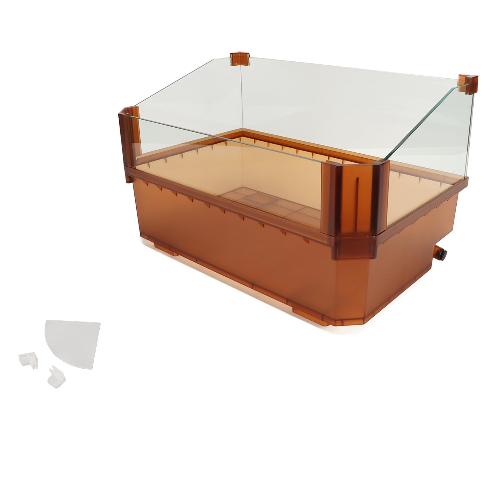 Acuario de Tanque de Tortuga de Vidrio, hábitat de Tortuga Visible Transparente y Engrosado, diseño antiescape con fácil Limpieza, Tanque de Tortuga acuática para Peces, Tortugas,