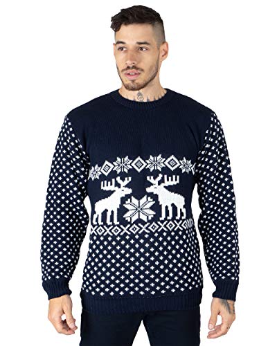 Maglione natalizio per uomo, motivo renne