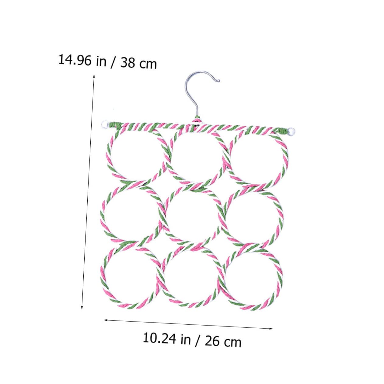 OKUMEYR Space-Saving 9-Ring Paper Rattan Hanger Scarf Tie Storage Rack for Home Random