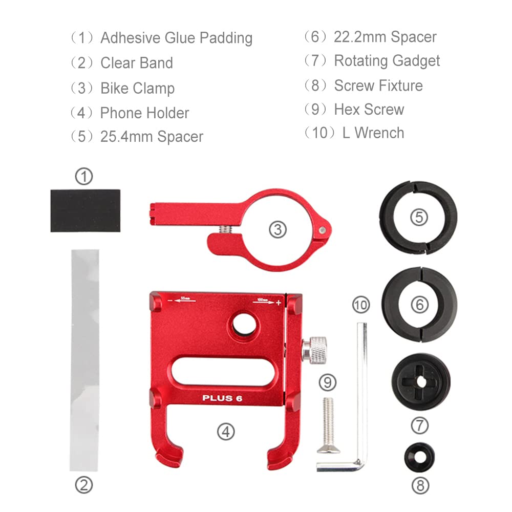Supporto Per Telefono Da Bici Lixada, In Alluminio, Regolabile 360°, Per Manubri Da 22.2-31.8 Mm, Per Smartphone 3.5-6.2 Pollici