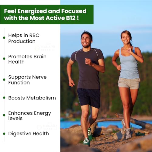 Image of Vlado's Himalayan Organics Vitamin B12 500 MCG Methylcobalamin | 100% RDA Active Form for Memory, Brain, Heart & Immune System Support | Normal Energy Production, High Absorption | 90 Veg Tablets, Pack of 4