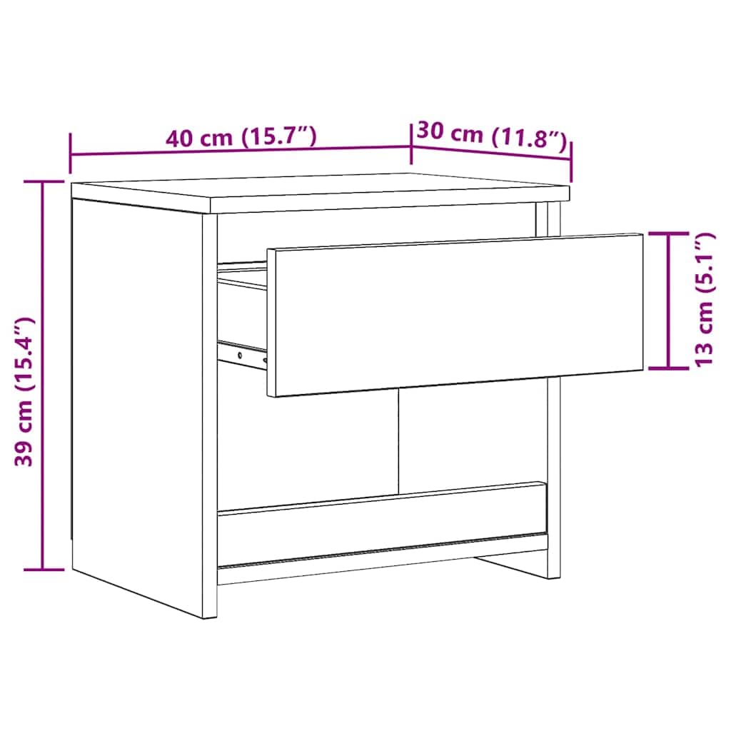vidaXL Tables de Chevet 2 pcs, Armoire de Lit, Table de Nuit, Meuble de Chambre à Coucher Maison Intérieur, Moderne, Chêne Sonoma Bois d’Ingénierie