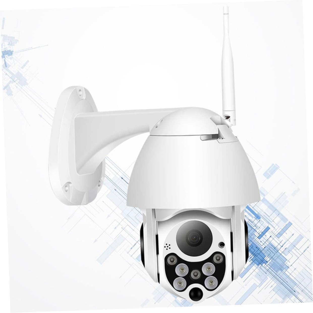Telecamera di Sorveglianza Ptz, Videocamera Wireless in Plastica Bianca, Visione Notturna Infrarossi, Monitoraggio in Reale per Monitoring e Anziani