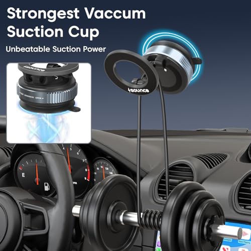 Image of Sounce Universal Magnetic Phone Mount with 360 Rotation and Cup, Designed for Hands-Free Use in Cars, Home Gyms, Mirrors, and Showers, Compatible with All Smartphones - Extended
