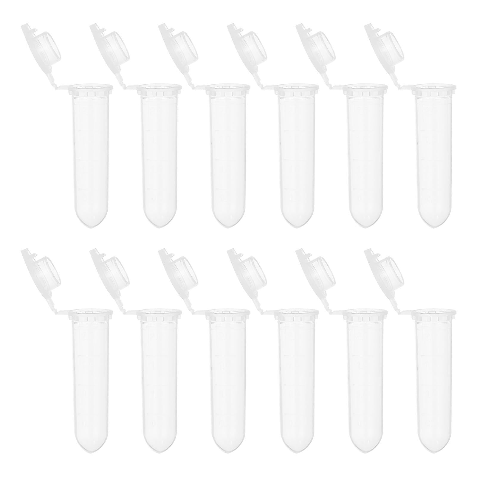 2ml Provette per centrifuga in plastica, Confezione da 1500, Fondo tondo, Tappo a pressione, Graduate, per Conservazione campioni da laboratorio, Blu(Clear)