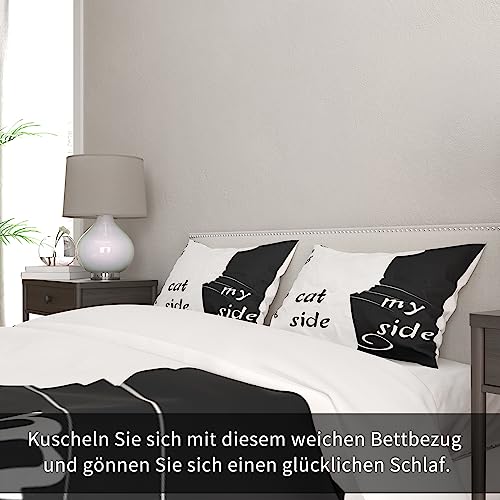 UGZDEA Cat Side and My Side Duvet Cover Set 200x200cm - Image 3