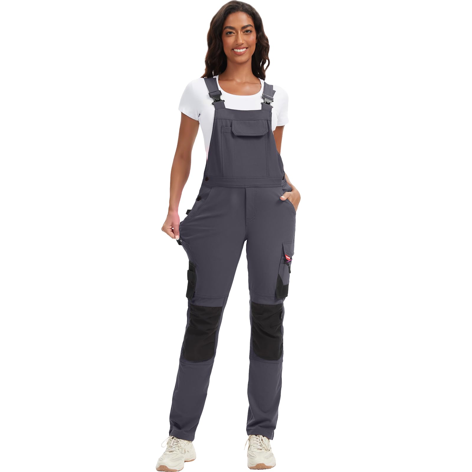 WORK IDEA Damen-Arbeitslatzhose mit guter Dehnbarkeit, vielen Taschen und teilweiser Verwendung von Cordura-Gewebe für erhöhte Abriebfestigkeit, geeignet für Verschiedene Arbeitsumgebungen