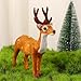 Kopida Simulation Deer Ornament 1PC Miniature Figurine Plush Simulation Reindeer Xmas Elk Desktop Model Christmas Decorations for Home Christmas Ornament