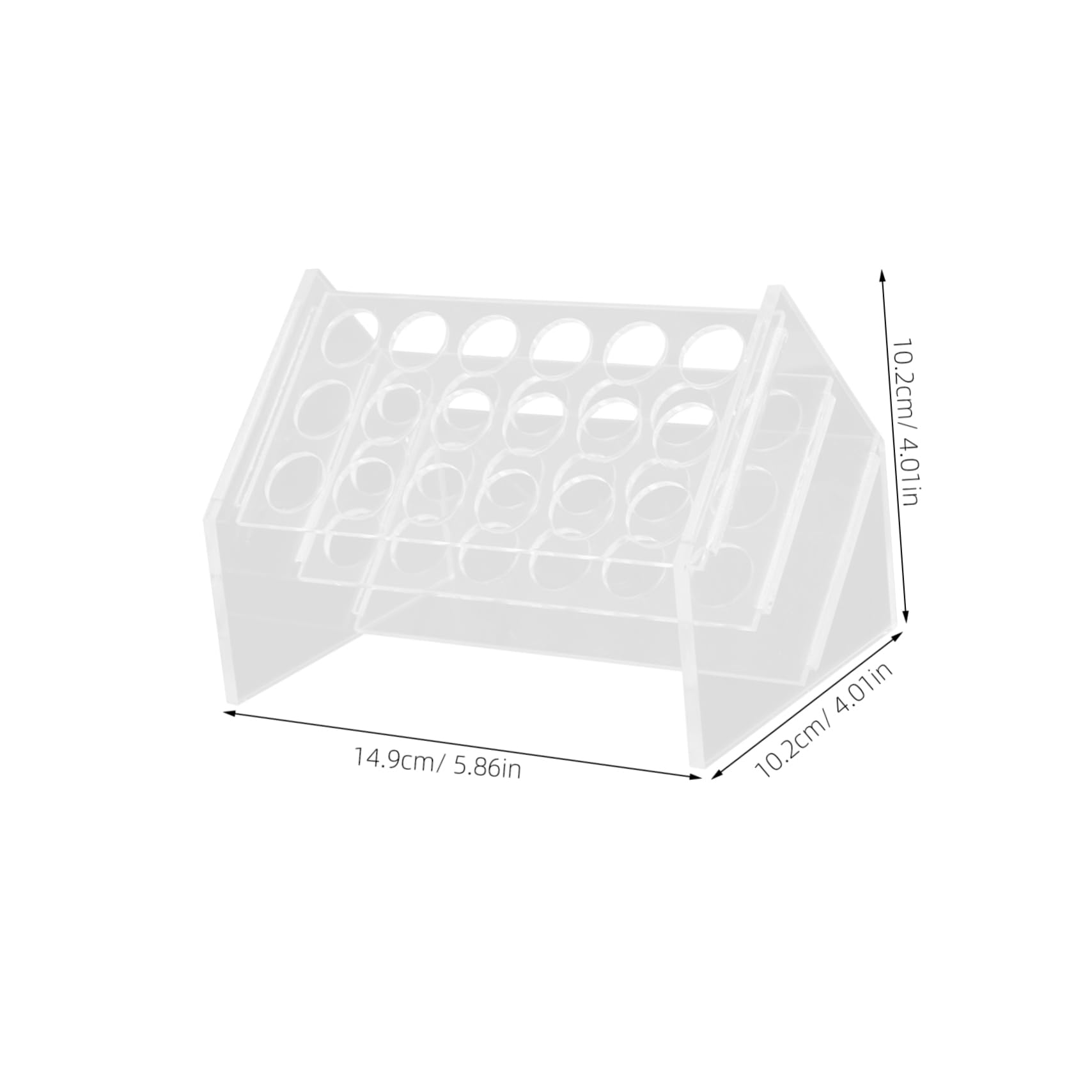 Cabilock Clear Test Tube Rack Slant Holder for Lab Test Tubes Storage Laboratory Accessories