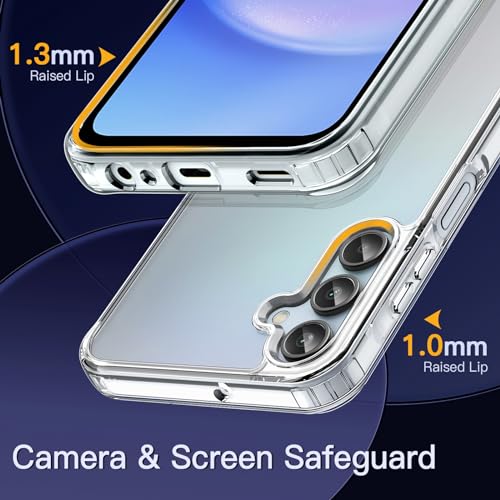 Image of JETech Cover Case for Samsung Galaxy A15 5G / 4G 6.5-Inch, Non-Yellowing Shockproof Bumper Protective Phone Cover, Anti-Scratch Hard PC Back (Clear)