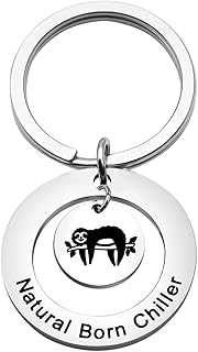 Sloth Lover Gift Natural Born Chiller Keychain Sloth Jewelry Sloth Themed Gift Animal Lover Gift Sloth Pendant