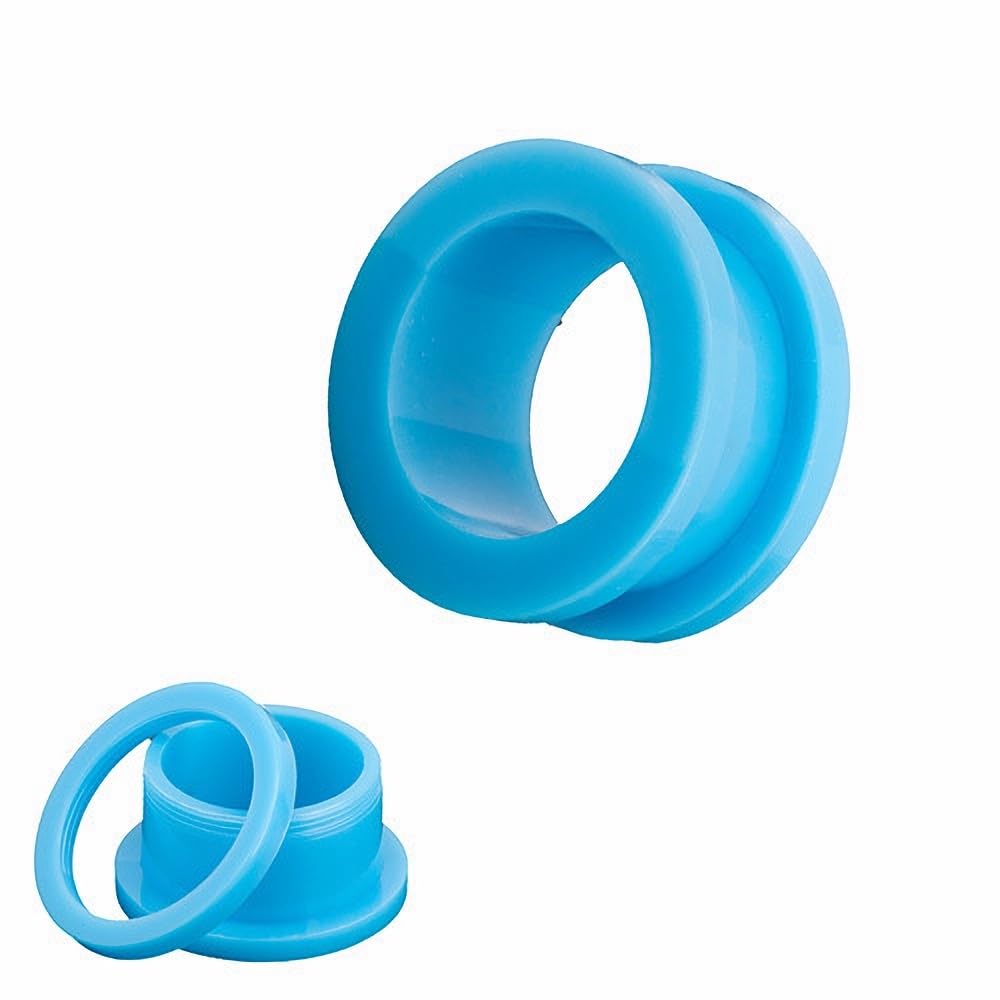 2 Stück Schwarzes Acryl Dual Ausgestellt Ohrstöpsel Tunnel Piercing-Schmuck 12g(2mm)