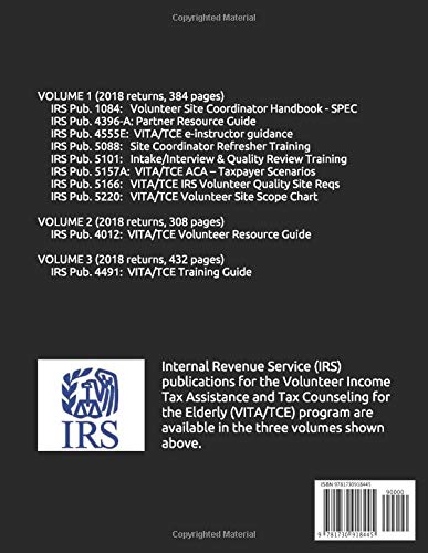 Back cover of VITA/TCE Program (2018) Vol 2: IRS Pub. 4012