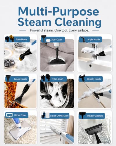 Image of SENMO Steam Floor Mop, 14-in-1 Detachable Steam Cleaner for Home Cleaning | 1300W 228F Deep Cleaning MultiPurpose Steamer with 14 Attachments for Floor, Tile, Grout, Furniture, Carpet, Wall