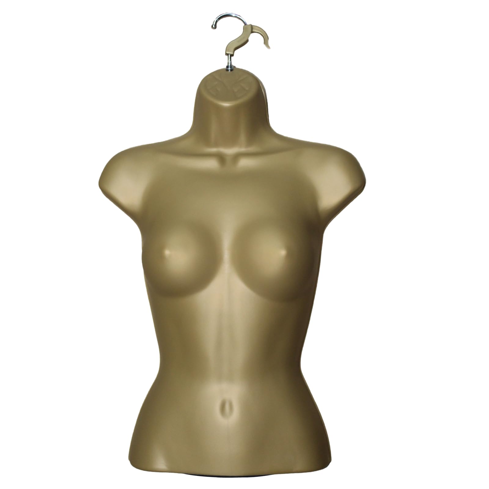 Display Guru Female Hanging Mannequin Half Body Form 3 Quarter Bust Shop Display (Gold)