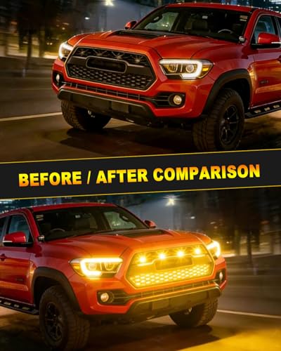 Luz LED ámbar para parrilla frontal de auto, 4 piezas miniatura 4