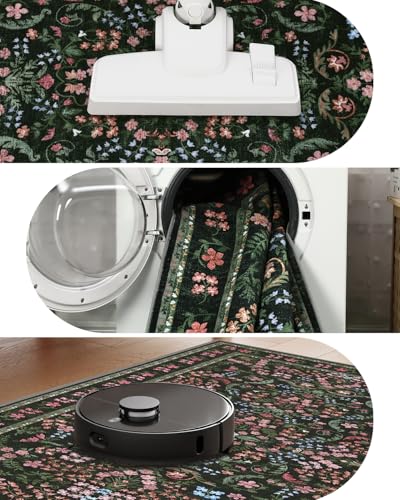 Tapete lavable para sala con diseño vintage floral miniatura 6