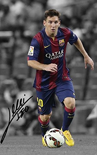 Signed Soccer White Lional Messi Neymar Jr Luis Suarez Barcelona Autographed Photo Photographed Picture Frame Football Gift