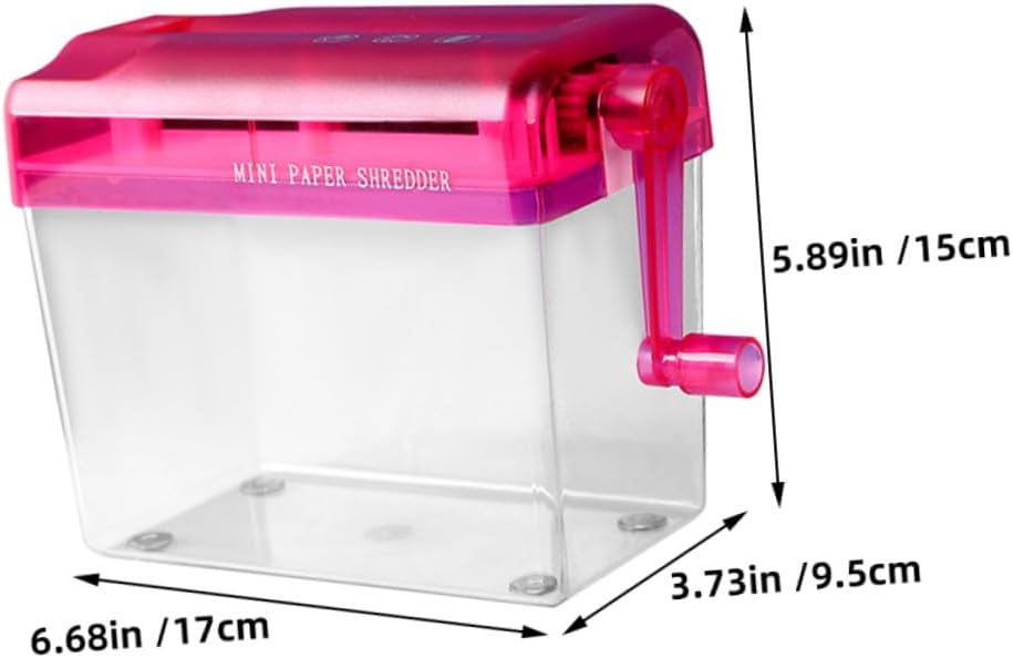 2pcs Portable Mini Manual Paper Shredder Handheld Small Document Shredder for Home Office Desktop Use in Pink and Blue