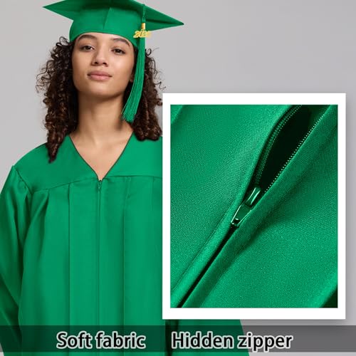 Image of 2026 Graduation Cap and Gown Matte Unisex for High School Bachelor | Heavyweight Matte Polyester, Zipper Closure, Adjustable Cap with 2026 Tassel, Sizes 39-60, Bulk Orders Available