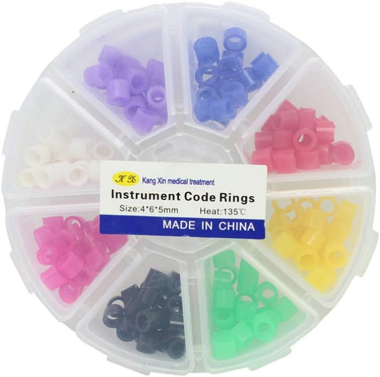 EXCEART 160pcs Dental Color Code Rings Multi Color Universal Silicone