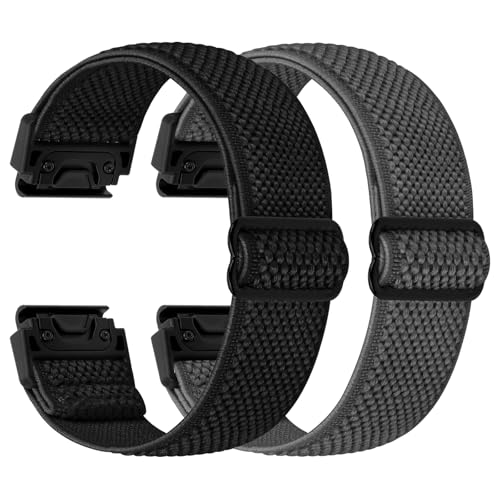 Tumpcez 22Mm Watch Bands For Garmin Fenix 7/7 Pro/6/6 Pro/5/5 Plus Band, Quickfit Adjustable Elastic Nylon Replacement Strap Wristbands For Garmin Quatix 6/5/Forerunner 945/935/Approach S62/S60 cover