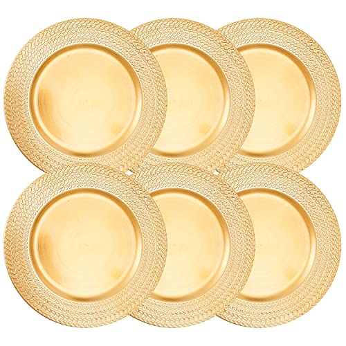 Platos Desechables Dorados Plástico Set x12 13 Pulg miniatura 5