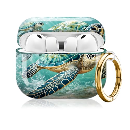 ZLNYYWN Shockproof Case Compatible with AirPods Pro 3 (2025) with Keychain, Unique Graphic Art Cover for Men & Women, Daily Commute, Wireless Charging Ready(Turtle Sea Water Art) by ZLNYYWN - Used condition - US$5.68