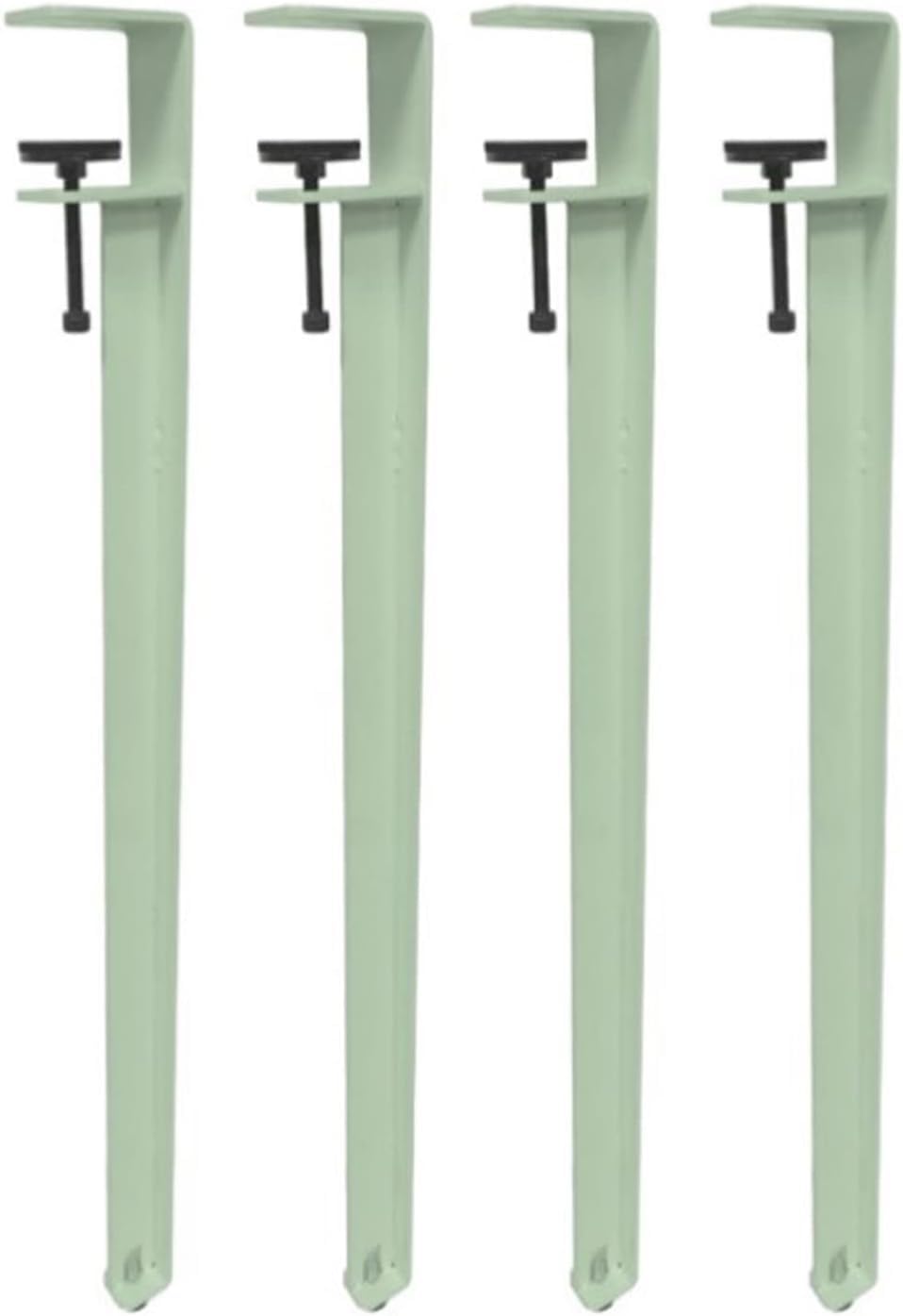 Adjustable Metal Table Legs - 4pcs F-shape Iron Clamp Feet For Coffee/dining Tables, No-punch Diy Bar Support With Adjustable Height Green 71cm(28in)