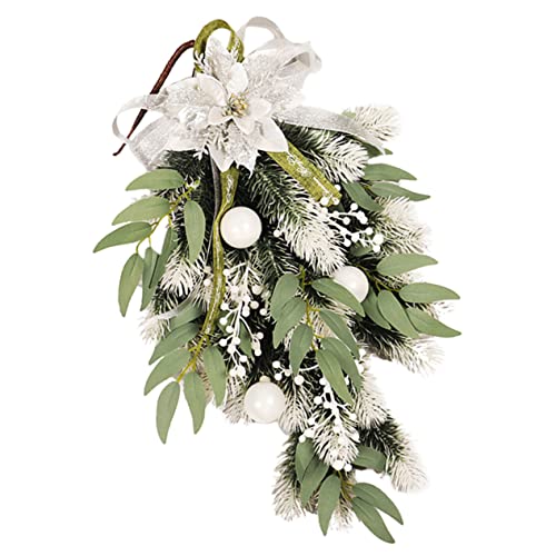 Couronne de Noël artificielle pour porte d'entrée et décoration d'anniversaire