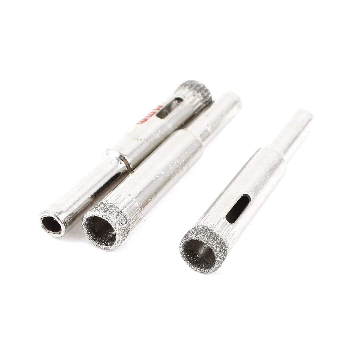 X-DREE 3 Pcs 8mm Cutting Dia Straight drill hole Diamond Drill Bit Tile Glass Hole Saw Cutter(Il taglio di vetro delle mattonelle del piastrellista del diamante del trapano del diametro di taglio diri