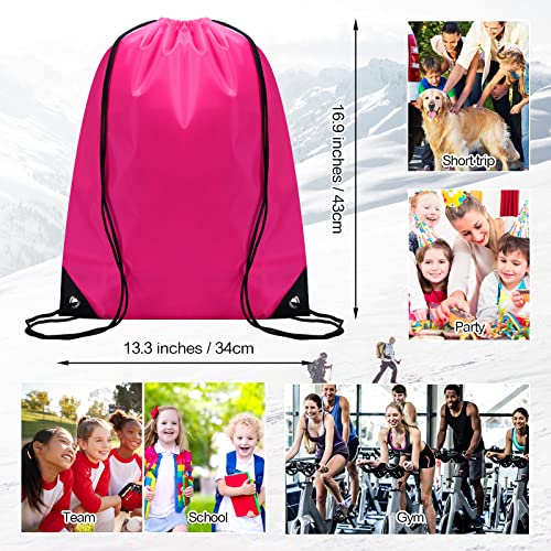 Image of Shappy 100 Pcs Drawstring Backpack Bulk Sports Gym Cinch Bag Polyester String Bag for Men Women (25 Colors)