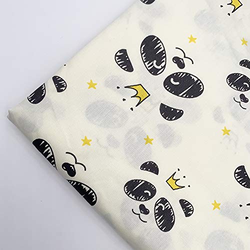 Image of Cotton Fabric DIY Making Supplies Quilting Patchwork Fabric Fat Quarter Bundles DIY for Quilting Cotton Patchwork Cushions (Crown Bear, 20 inch x 20 inch)