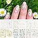 Kalolary Tournesol Nail Art Stickers, 12 Modèles Stickers Designs Colorés Nail Art Autocollant de Auto-adhésif Décalcomanies Florale Autocollants Ongles DIY Décoration pour Femmes Filles