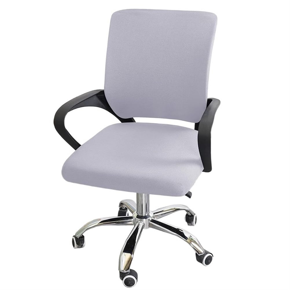 Housse de chaise de bureau extensible gris clair lot de 2