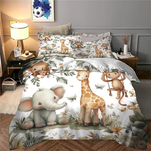 Housse de couette Jungle Super King microfibre lavable machine - 6