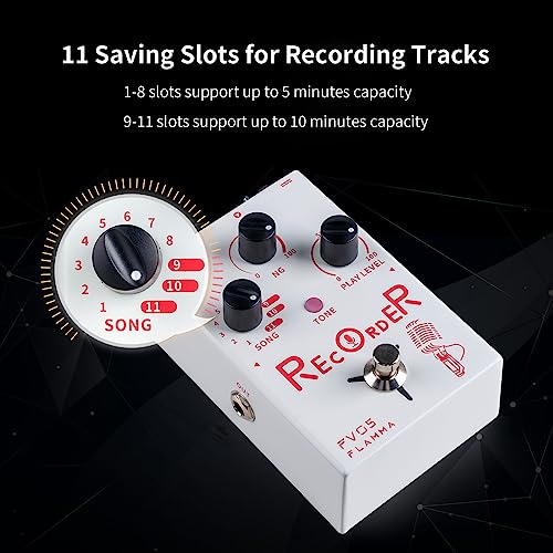 Image of FLAMMA FV05 Recorder Vocal Effects Processor with 70 Minutes Recording Capacity Noise Gate & Reverb Effects for Vocal Guitar Reverb Looper Stompbox for Singer Songwriting Record Creative Inspiration
